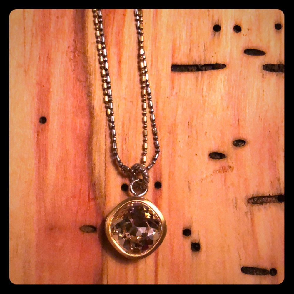 Brighton peach crystal pendant with necklace